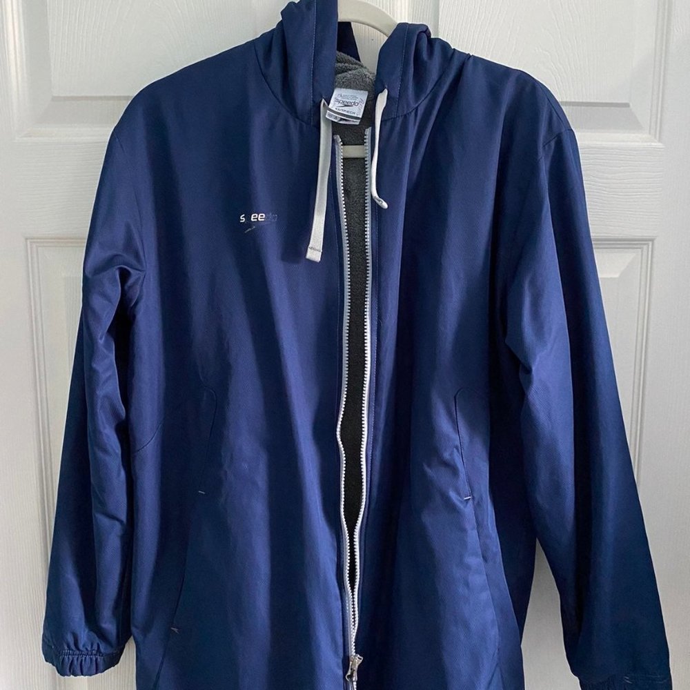 Speedo USA Team Hooded Fleece Parka in Navy